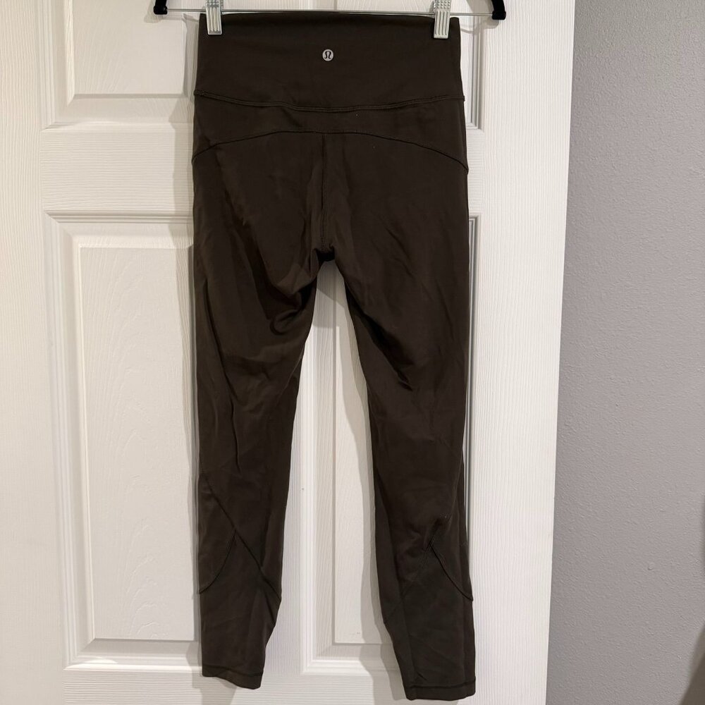 Lululemon In Movement 7/8 Tights Leggings Everlux 25" Size 6 Dark Olive